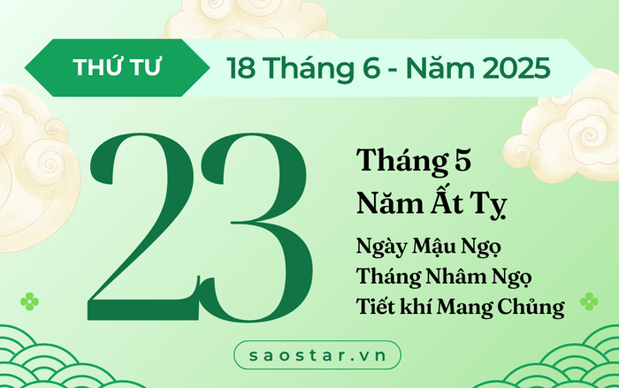Lịch âm hôm nay 18/6/2025: Ngày cát lành cho khai trương, cầu tài Ảnh 1