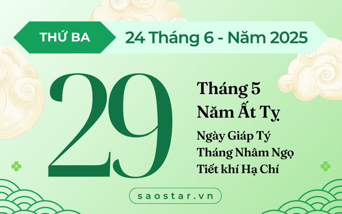 Lịch âm hôm nay 24/6/2025: Thuận lợi xuất hành, dễ thắng kiện Ảnh 1