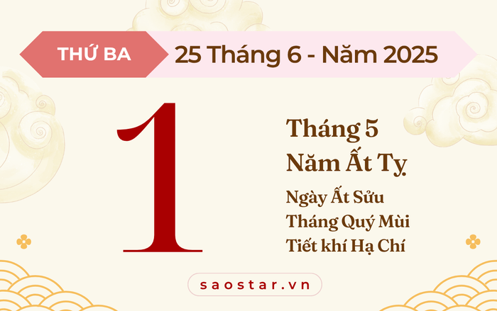 Lịch âm hôm nay 25/6/2025: Kiêng cưới hỏi, tránh khai trương kẻo gặp bất lợi Ảnh 1