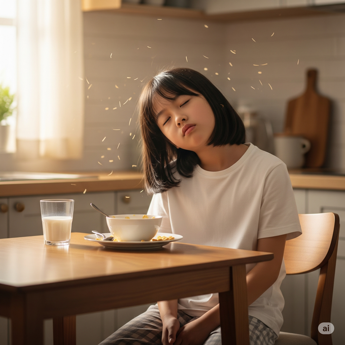 Việc ăn sáng đều đặn giúp trẻ duy trì sức khoẻ ổn định, tránh gặp sự cố sức khoẻ. Ảnh minh họa