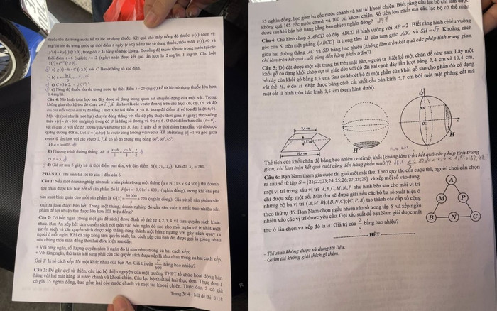Phần tự luận được nhiều học sinh cho là rất thực tế của đề Toán thi tốt nghiệp THPT 2025. (Ảnh: Theanh28 Entertainment)