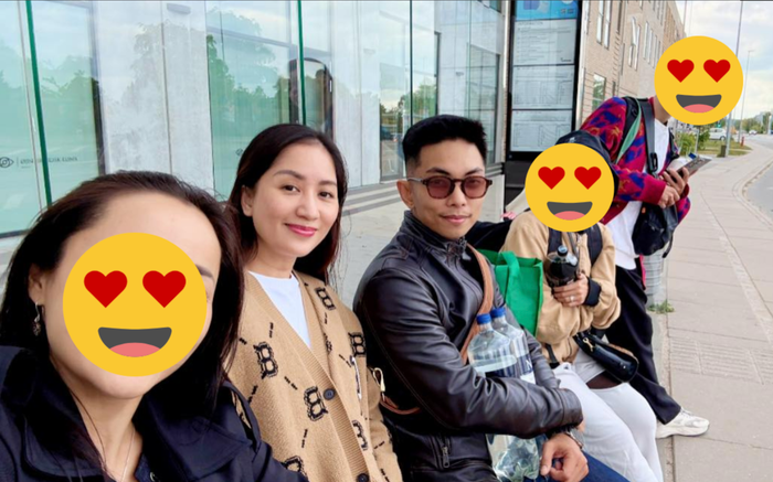 Khánh Thi và Phan Hiển trong chuyến công tác mới nhất. Ảnh: FBNV