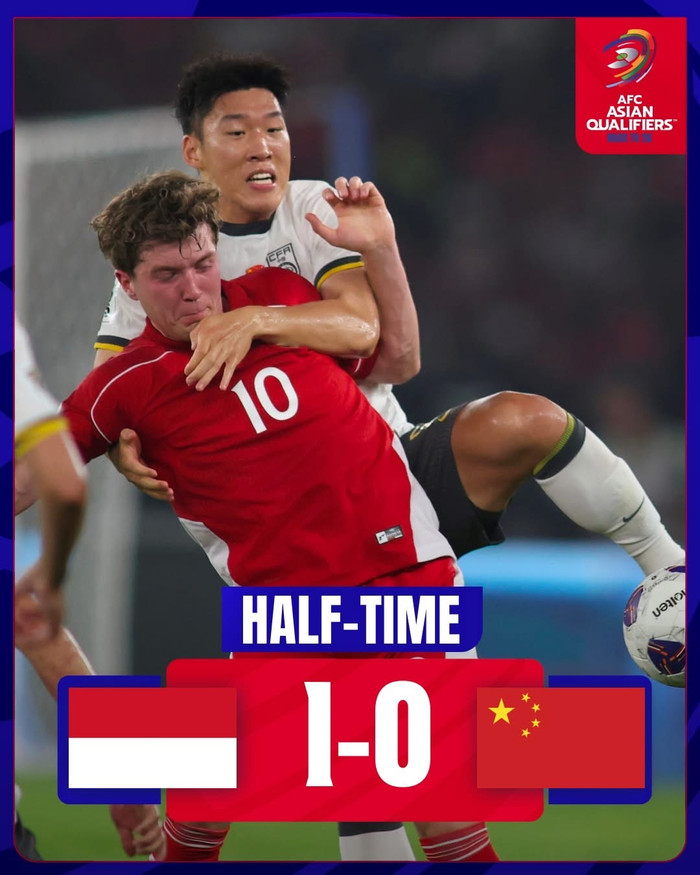 Romeny ghi bàn giúp Indonesia dẫn Trung Quốc. Ảnh: AFC