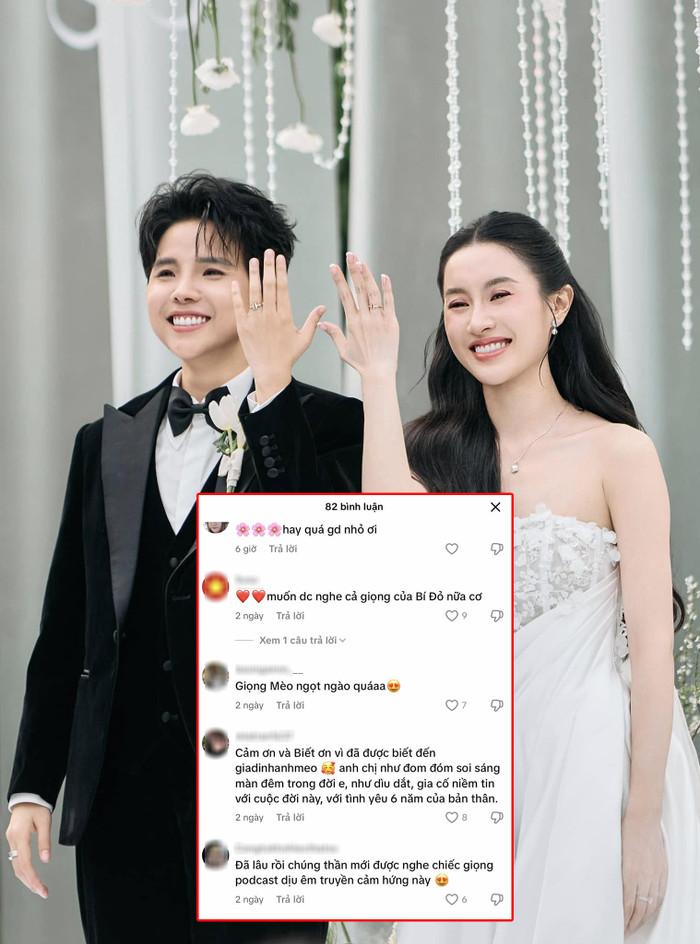 Nhiều khán giả để lại lời chúc phúc khi bạn đời Vũ Cát Tường mở tính năng bình luận ở video mới nhất trên kênh TikTok. (Ảnh FBNV)