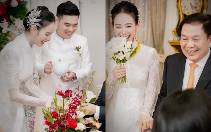 Hương Liên khoe ảnh trong lễ ăn hỏi bí mật với chồng thiếu gia. (Ảnh: FBNV)