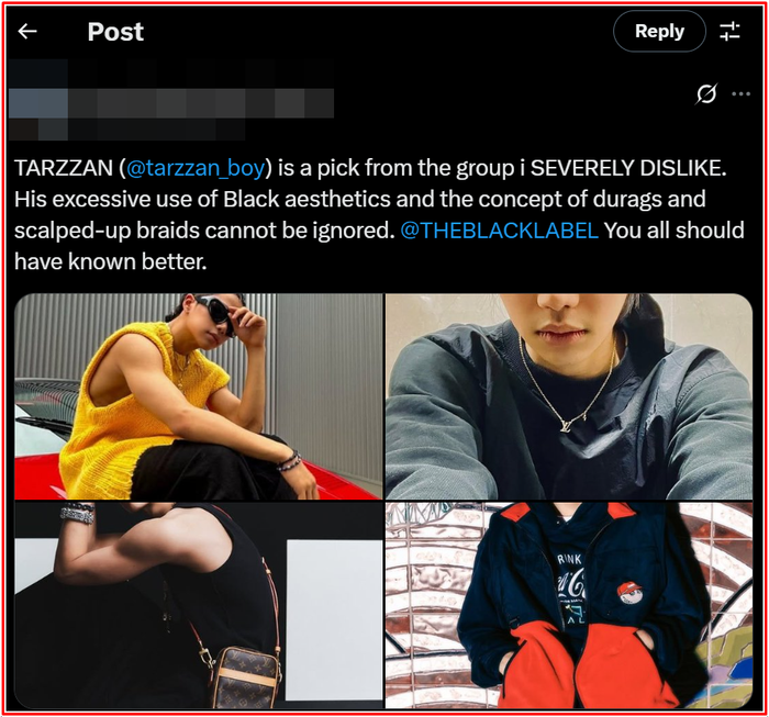 Trên mạng xã hội, rất nhiều bài đăng chỉ trích thành viên Tarzzan của ALLDAY Project. 