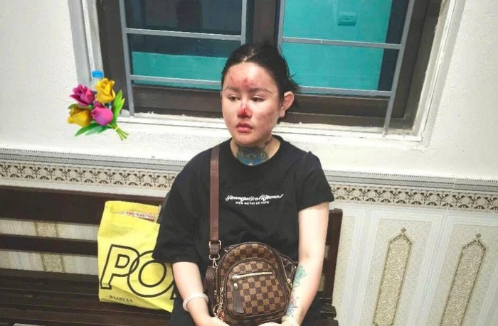 Ngân Baby tại Cơ quan Công an. Ảnh: Dân Trí