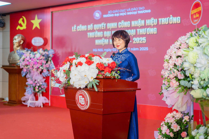 PGS.TS Phạm Thu Hương – Tân Hiệu trưởng mới của Trường Đại học Ngoại thương. Ảnh: VTV