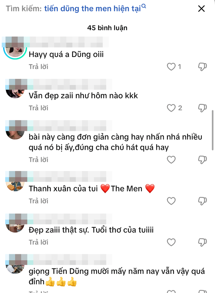 Những bình luận của cư dân mạng dưới đoạn clip thể hiện ca khúc Phép Màu của hai nam ca sĩ nhóm The Men.