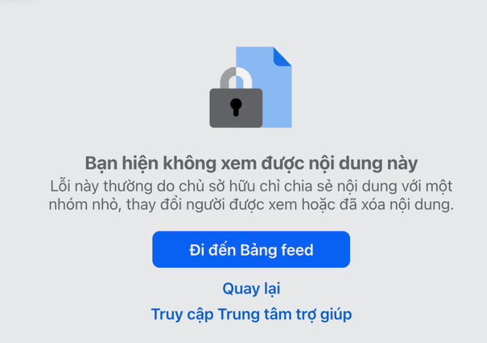 Nhiều khán giả khi vào trang Facebook của nhà thiết kế Công Trí đã nhận về kết quả như trên. Ảnh chụp màn hình