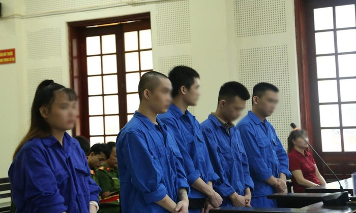 Các bị cáo tại phiên tòa. Ảnh: báo Công an Đà Nẵng