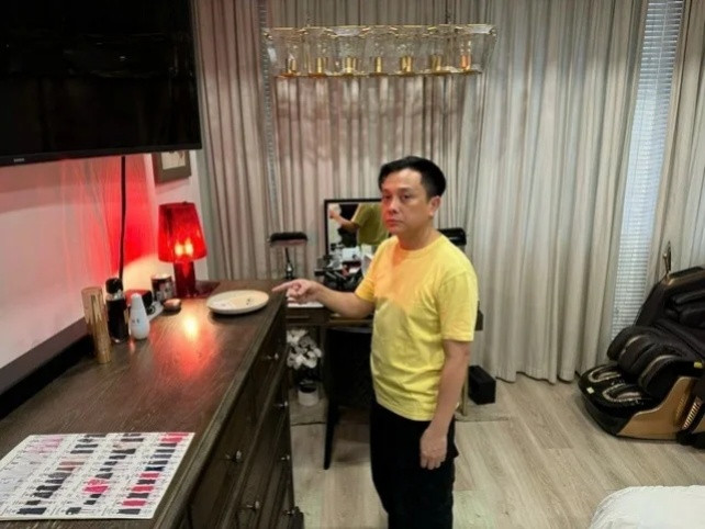 NTK Nguyễn Công Trí tại thời điểm bị bắt quả tang sử dụng trái phép chất ma tuý.