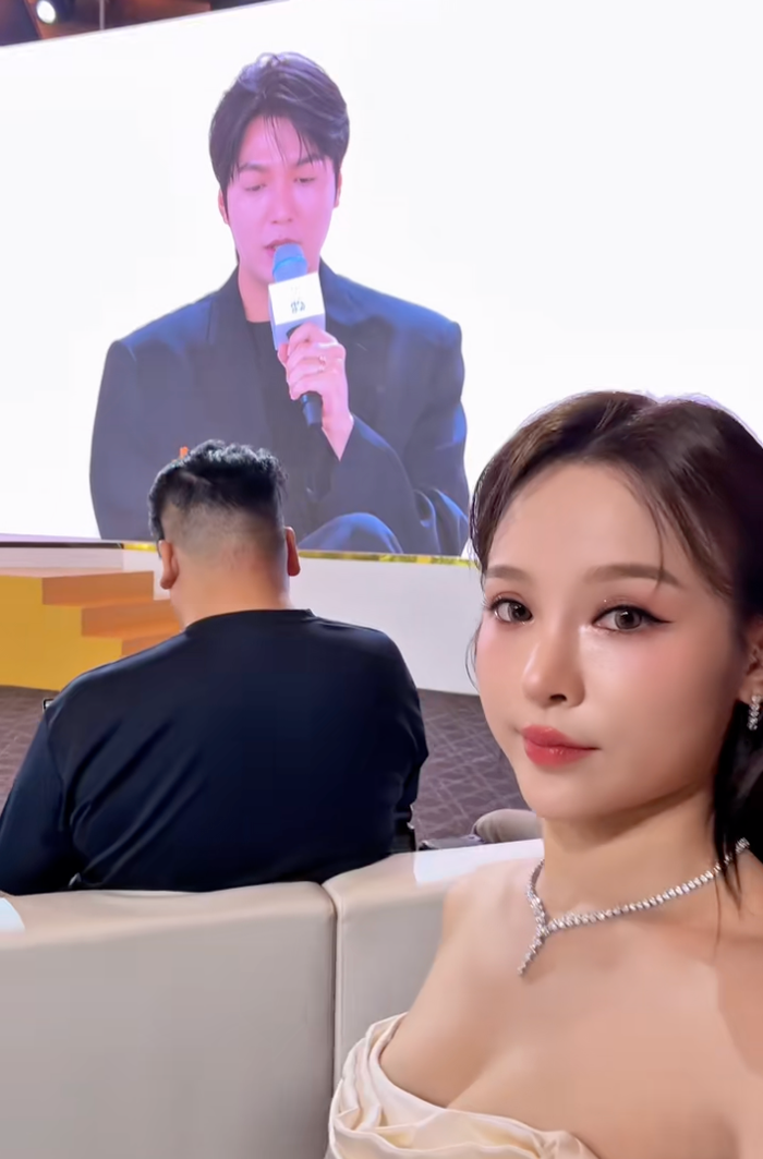 Huyền Baby chỉ quay chụp những khoảnh khắc Lee Min Ho có mặt ở sự kiện. Ảnh: TikTok Nhân vật