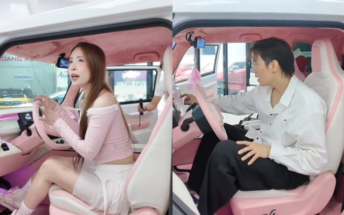 Chiếc xe mới của Quỳnh Nga và món quà Việt Anh dành cho bạn gái được cho là có nhiều điểm tương đồng. Ảnh: Chụp màn hình TikTok D.C