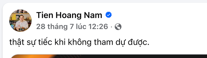 Chia sẻ cuối cùng của ông Hoàng Nam Tiến trên mạng xã hội trước khi qua đời. (Ảnh chụp màn hình FBNV)