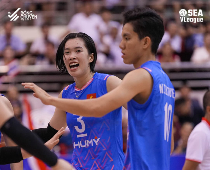 Việt Nam đã lần đầu lật đổ Thái Lan nhờ sự xuất sắc của Bích Tuyển. Ảnh: Bóng chuyền Việt Nam