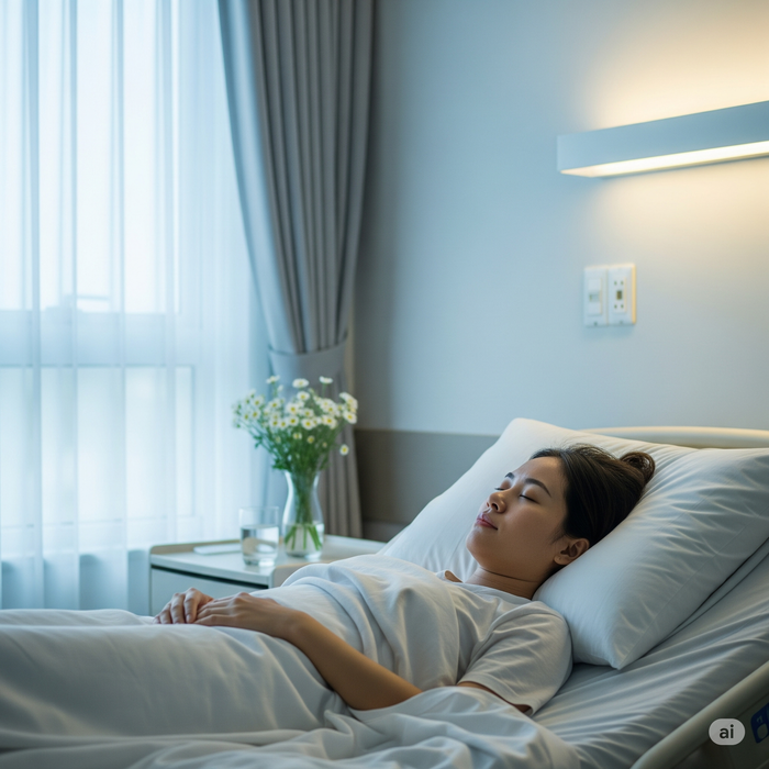 Người phụ nãy bị ảnh hưởng sức khoẻ nghiêm trọng sau một thời gian ăn chay, tự ý bỏ phác đồ điều trị bệnh. Ảnh minh hoạ