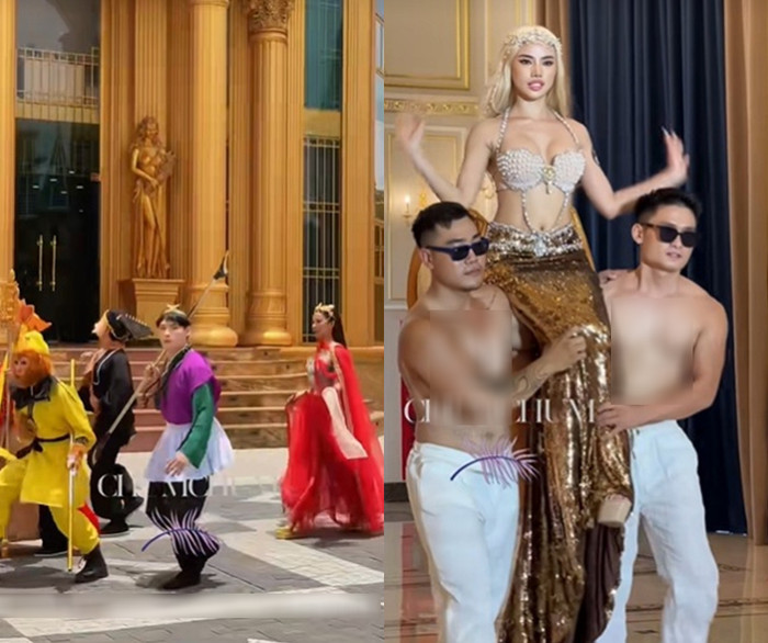 Một số màn xuất hiện gây sốc của thí sinh, nhận về nhiều ý kiến trái chiều trên các diễn đàn sắc đẹp. (Ảnh từ TikTok ChumChum)