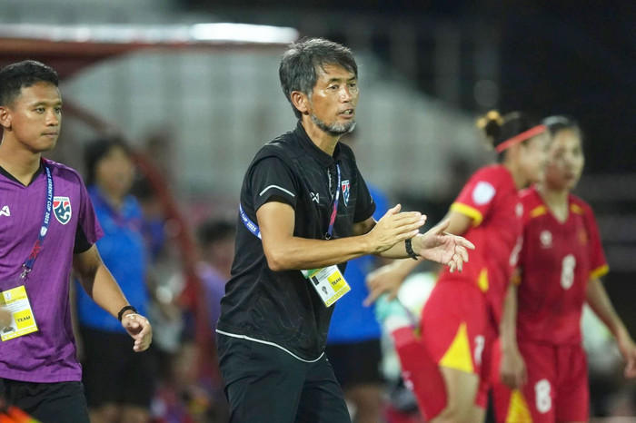 Sau trận đấu, HLV người Nhật Bản thừa nhận Thái Lan đã cố gắng hết sức vẫn thua Việt Nam. Ảnh: FAT