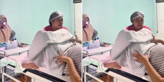 Khoảnh khắc con dâu đang chuyển dạ. Ảnh: MSNews