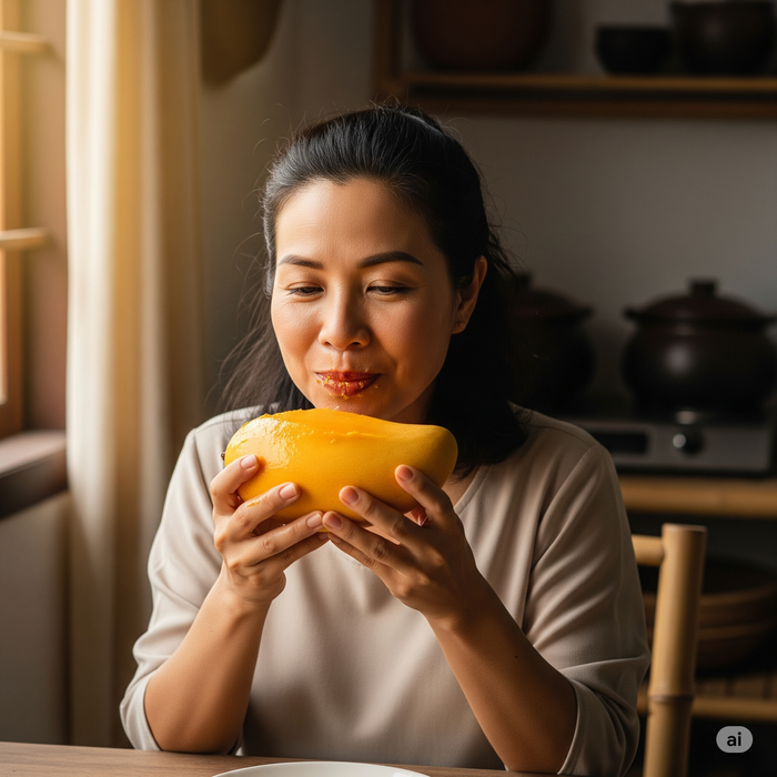 Ăn quả xoài giúp sức khoẻ của bạn có thể cải thiện trông thấy. Ảnh minh hoạ