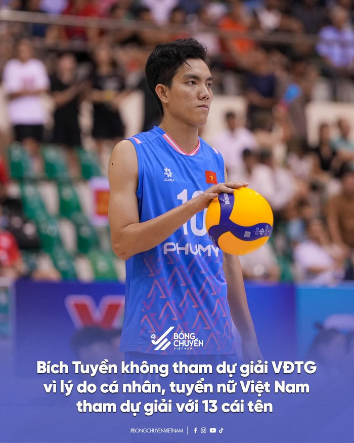 Bích Tuyền đã không tham dự giải thế giới. Ảnh: Bóng chuyền Việt Nam