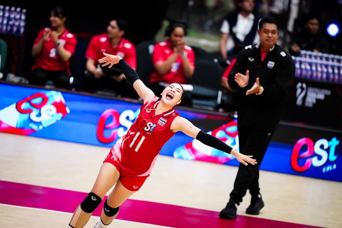 Tuyển bóng chuyền nữ Thái Lan đã vượt qua áp lực để thắng Thụy Điển theo cách thực sự quá thuyết phục ở giải thế giới. Ảnh: SMM Volleyball