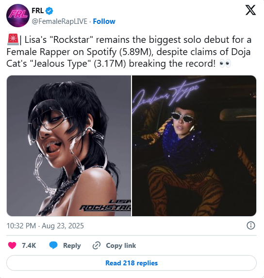 Lisa bị một nữ ca sĩ tấn công, bắt nguồn từ bài hát mới của Doja Cat Ảnh 1