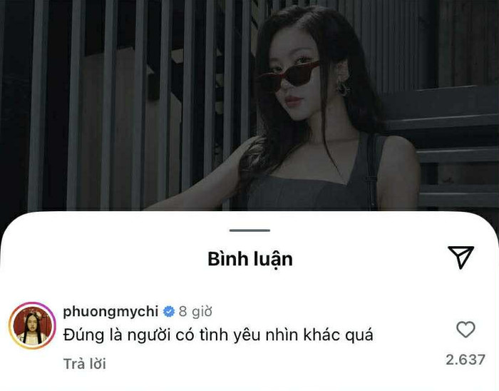 Phương Mỹ Chi thẳng thắn bình luận dưới bài đăng của đàn chị. Ảnh: Instagram NV