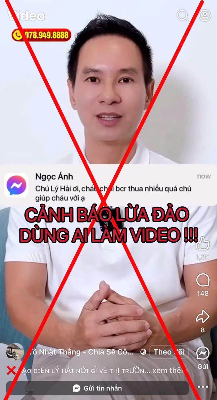 Vợ chồng nghệ sĩ Lý Hải - Minh Hà cũng từng bị trường hợp giả mạo này. (Ảnh: FBNV)