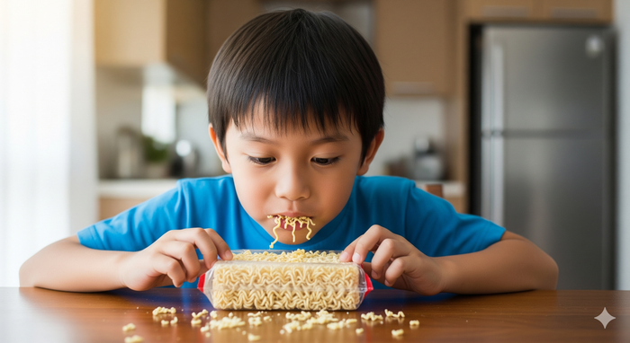 Vụ việc bé trai ăn mì gói rồi gặp nguy kịch khiến nhiều người bàng hoàng. (Ảnh minh họa)