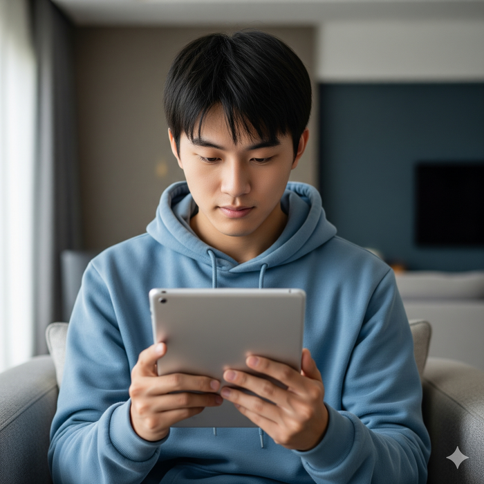 Khi sử dụng thiết bị điện tử, bạn nên chú ý tư thế. Ảnh minh hoạ