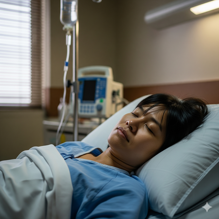 Người phụ nữ đã được cứu chữa kịp thời sau khi gặp sự cố ngoài ý muốn. Ảnh minh hoạ