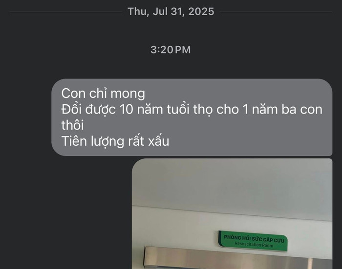 Đoạn tin nhắn đầy xúc động của anh Hoàng Nam Hải. Ảnh: FBNV