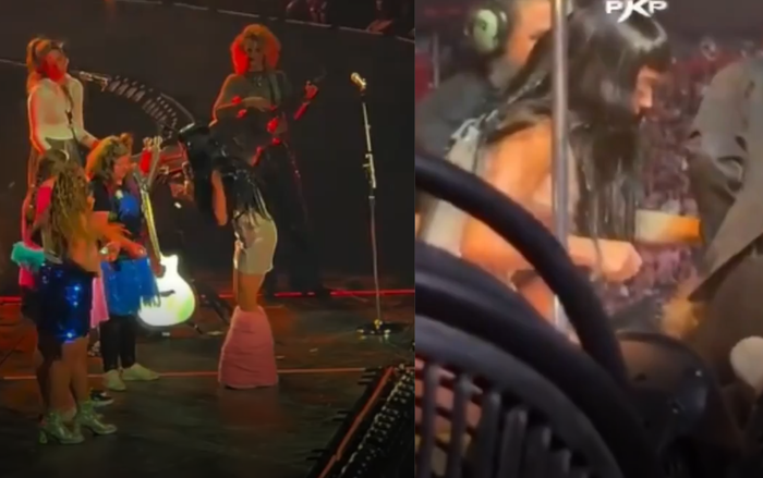 Bé gái bất ngờ ngã gục xuống sàn sân khấu, nữ ca sĩ hốt hoảng dừng chương trình Ảnh 1