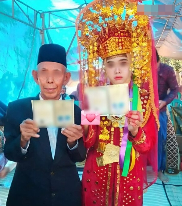 Ông cụ 73 tuổi cưới vợ 27 tuổi, hình ảnh tại đám cưới gây xôn xao Ảnh 2