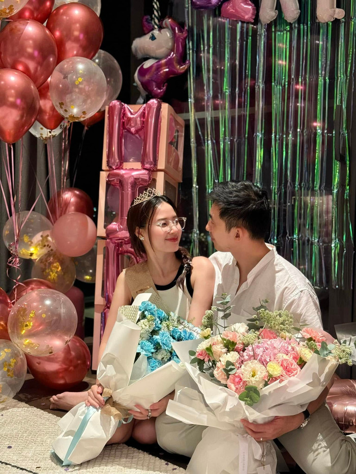 Doanh nhân Minh Đạt từng bí mật tổ chức tiệc sinh nhật bất ngờ cho Midu. Ảnh: FBNV