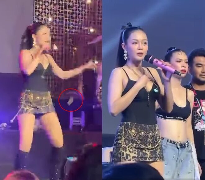 Nữ ca sĩ đang hát thì bị khán giả ném nhiều quả xoài vào người, ngơ ngác không hiểu chuyện gì Ảnh 1