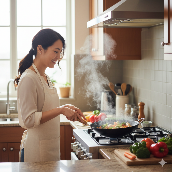 Nhiều nghiên cứu y khoa chỉ ra rằng khói dầu mỡ trong quá trình nấu nướng chính là một tác nhân đáng lo ngại, ảnh hưởng sức khỏe. (Ảnh minh họa)