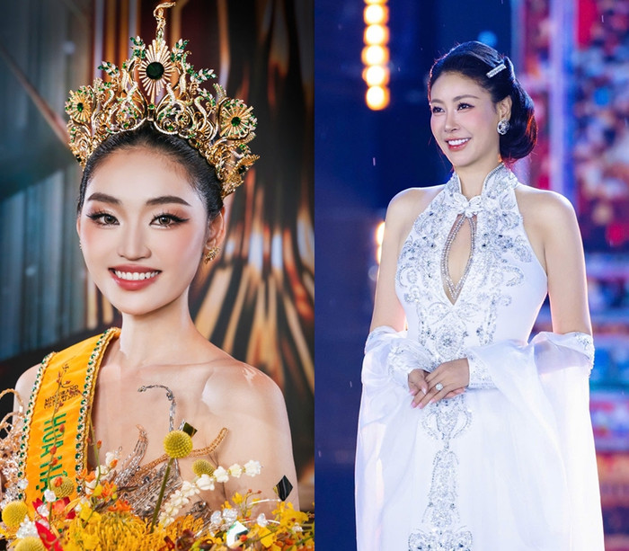 Trưởng ban giám khảo Miss Grand Vietnam 2025 là Hoa hậu Hà Kiều Anh nhận xét Yến Nhi có bản lĩnh sân khấu, ứng xử trôi chảy cả tiếng Việt lẫn tiếng Anh. (Ảnh BTC)