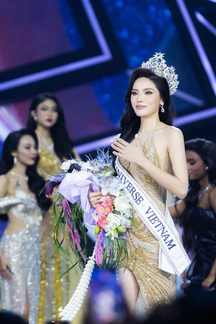 Kỳ Duyên khi đăng quang tại Miss Universe Vietnam 2024. Ảnh: FBNV