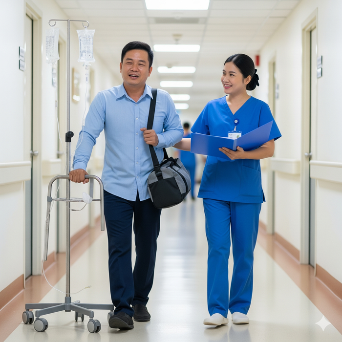 Người đàn ông đã được xuất viện sau một thời gian điều trị. Ảnh minh hoạ