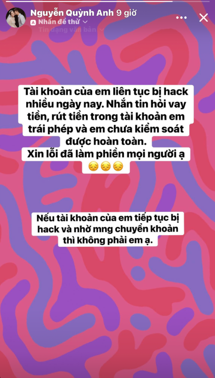 Dòng chia sẻ đầy hoang mang của vợ trung vệ Duy Mạnh. (Ảnh: chụp màn hình)