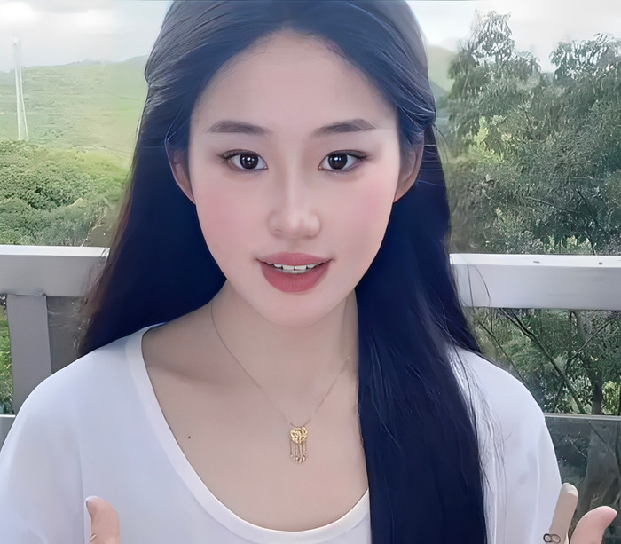 Cận cảnh nhan sắc của cô gái đang gây sốt mạng xã hội xứ Trung vì ngoại hình quá giống Lưu Diệc Phi (Ảnh: Douyin). 