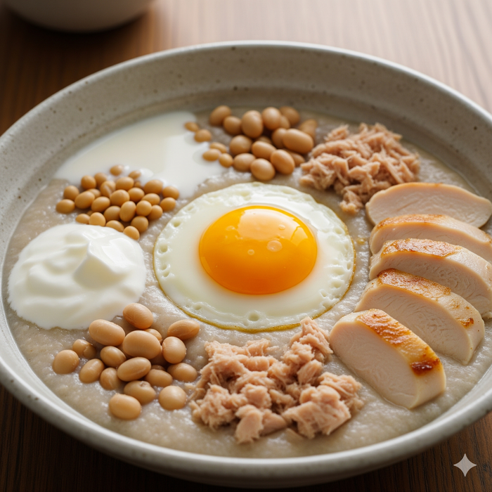 Bạn có thể nấu cháo trắng với nhiều thực phẩm khác nhau. Ảnh minh hoạ