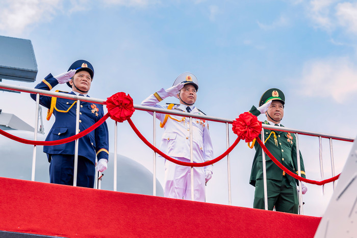 Lãnh đạo Quân chủng Hải quân, Bộ đội Biên phòng, Cảnh sát biển tham gia duyệt binh