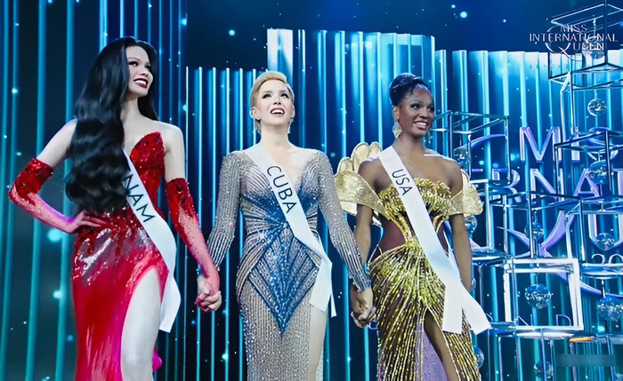 Top 3 Hoa hậu Chuyển giới Quốc tế 2025. (Ảnh chụp màn hình)