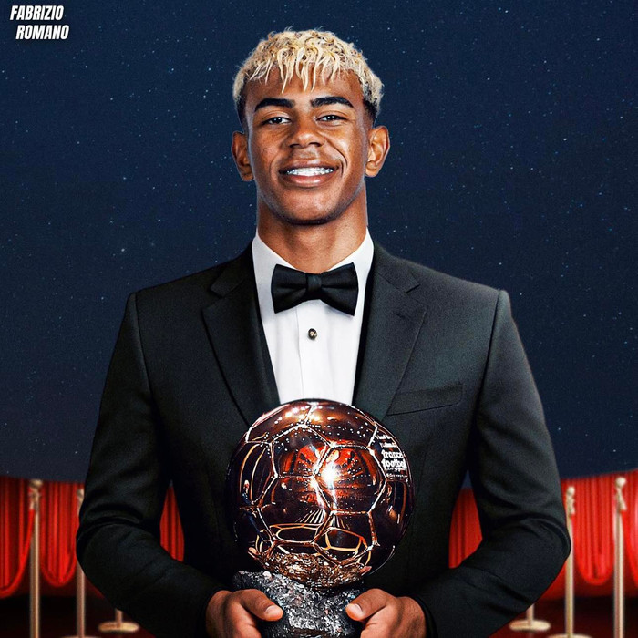 Lamine Yamal trong mắt người hâm mộ xứng đáng nhận được Quả bóng vàng. (Ảnh: Fabrizio Romano)