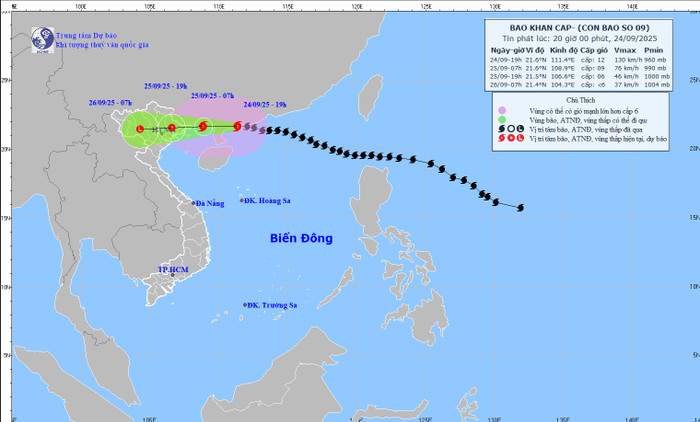 Ảnh: Trung tâm Dự báo khí tượng thủy văn.