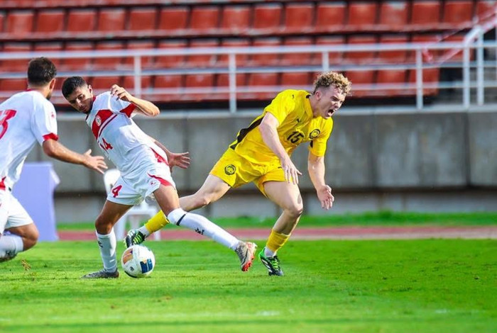 U23 Malaysia đã gây thất vọng khi nhận thất bại 0-1 trước U23 Lebanon trong trận ra quân vòng loại U23 châu Á 2026. Ảnh: Malaysia NT